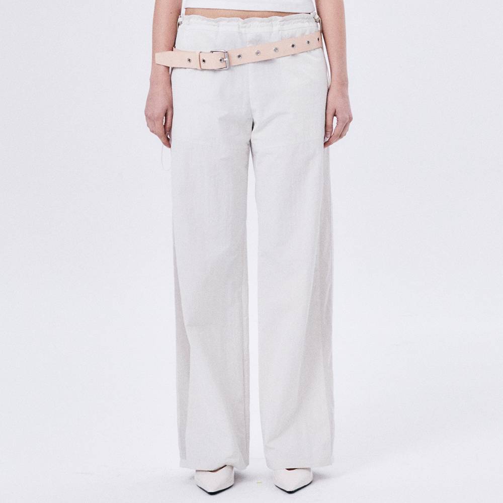 SIDE MESH ELASTIC STRING PANTS / ECRU - HALOMINIUM  할로미늄 - CAVA LIFE