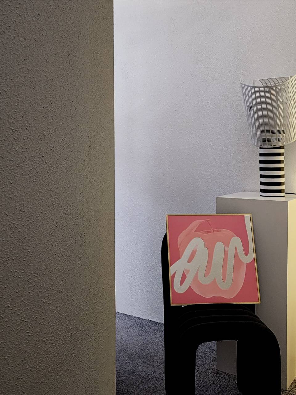 애플 드로잉 포스터 거울_핑크 30cm