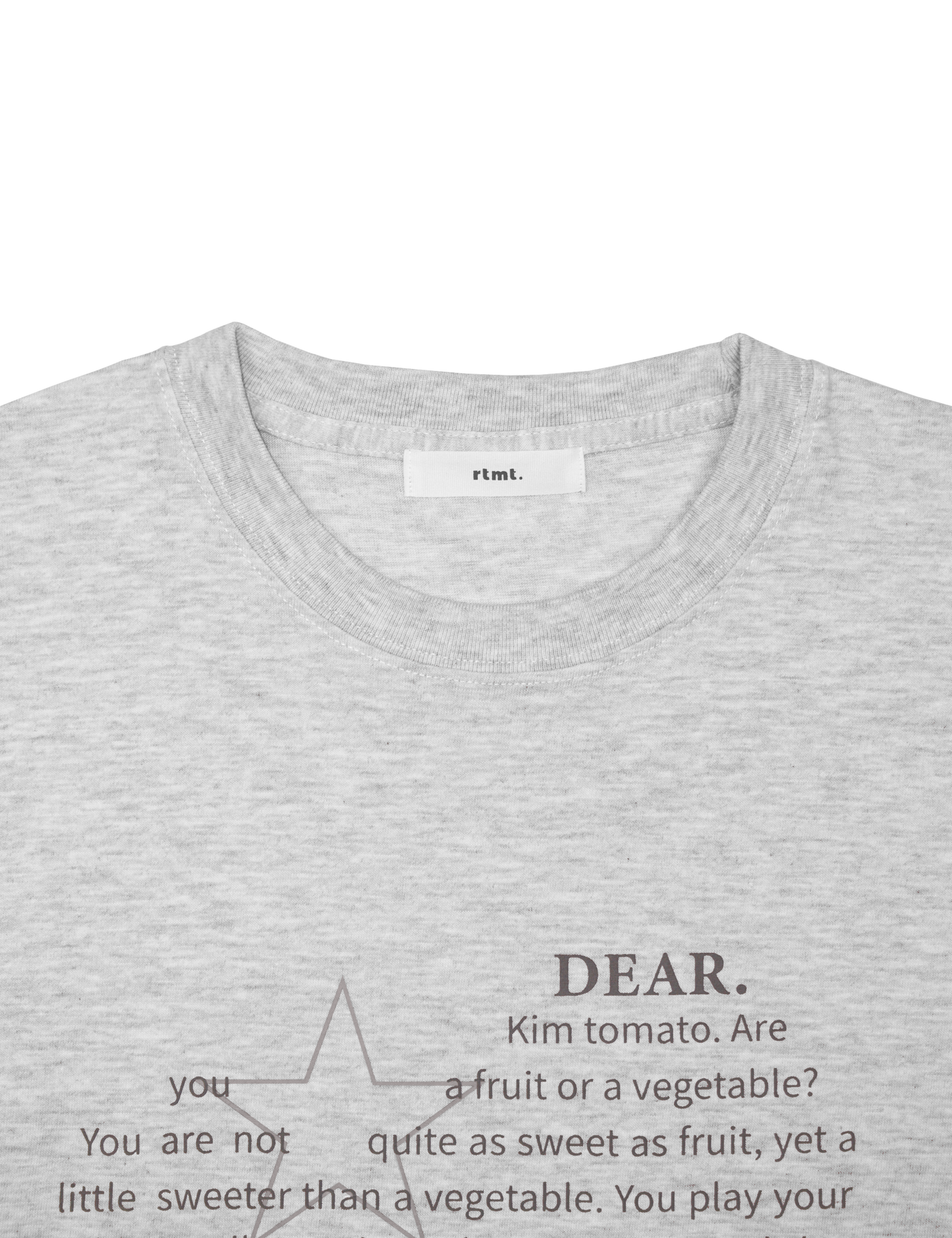 HEART LETTERING T-SHIRTS [MELANGE GREY]