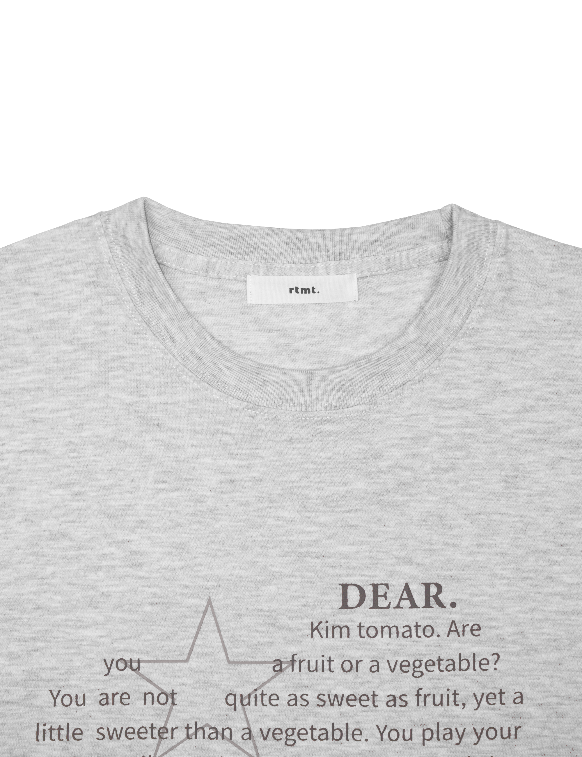 HEART LETTERING T-SHIRTS [MELANGE GREY]