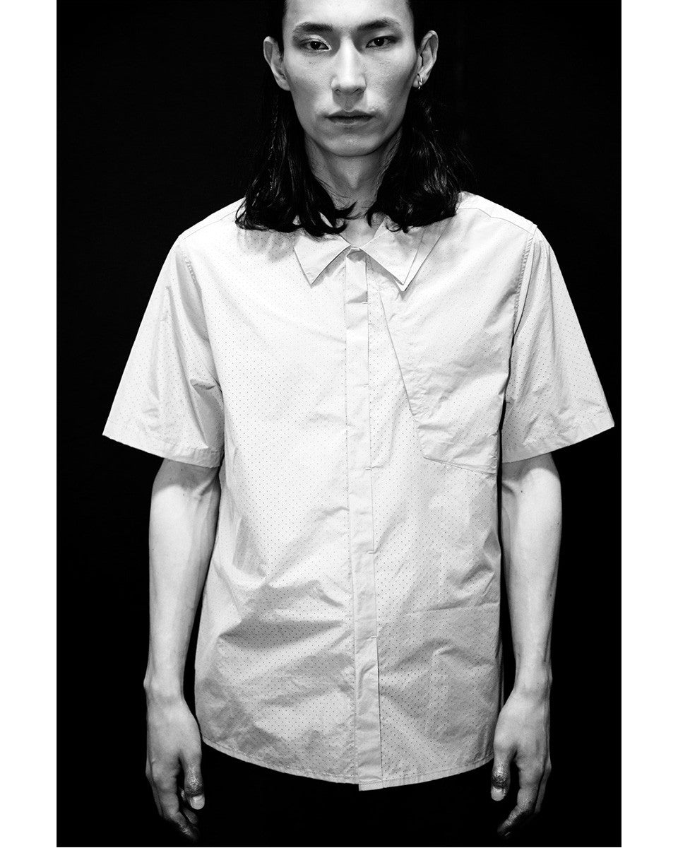 1.5 PUNCHED CELL S/S SHIRTS (SILVER GREY) - IRREGULAR STUDIO 이레귤러 - CAVA LIFE