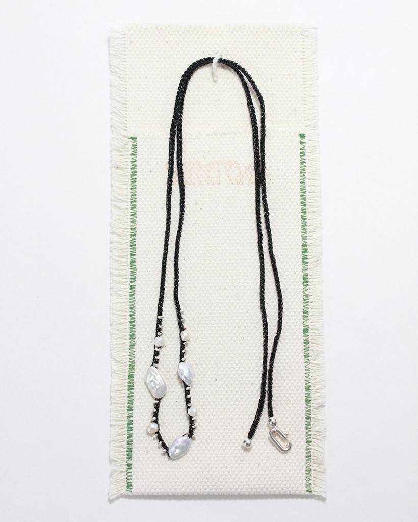 pearl and silver chips metallic crochet necklace & bodychain (bold)