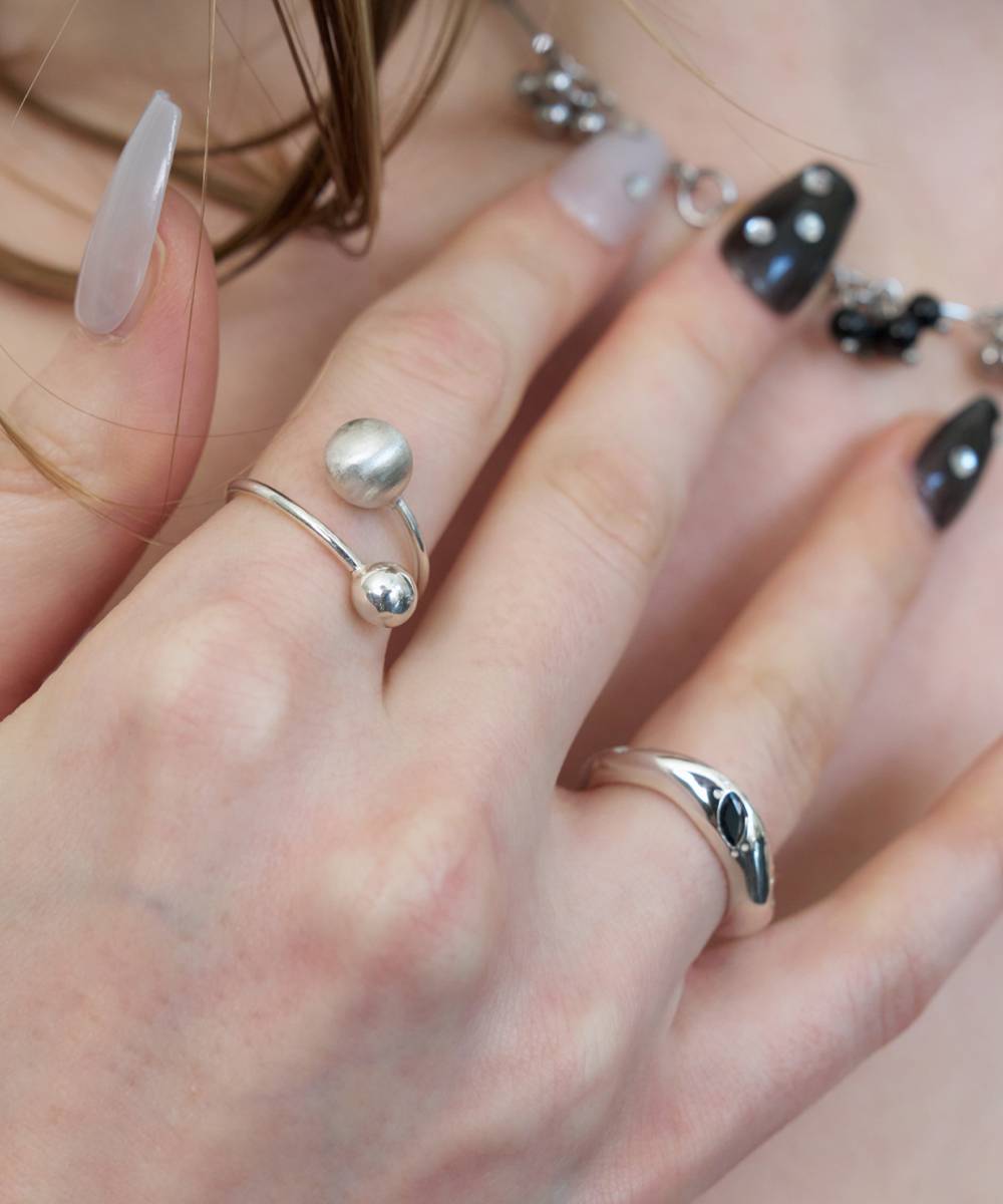 DOUBLE BALL RINGㅣSILVER