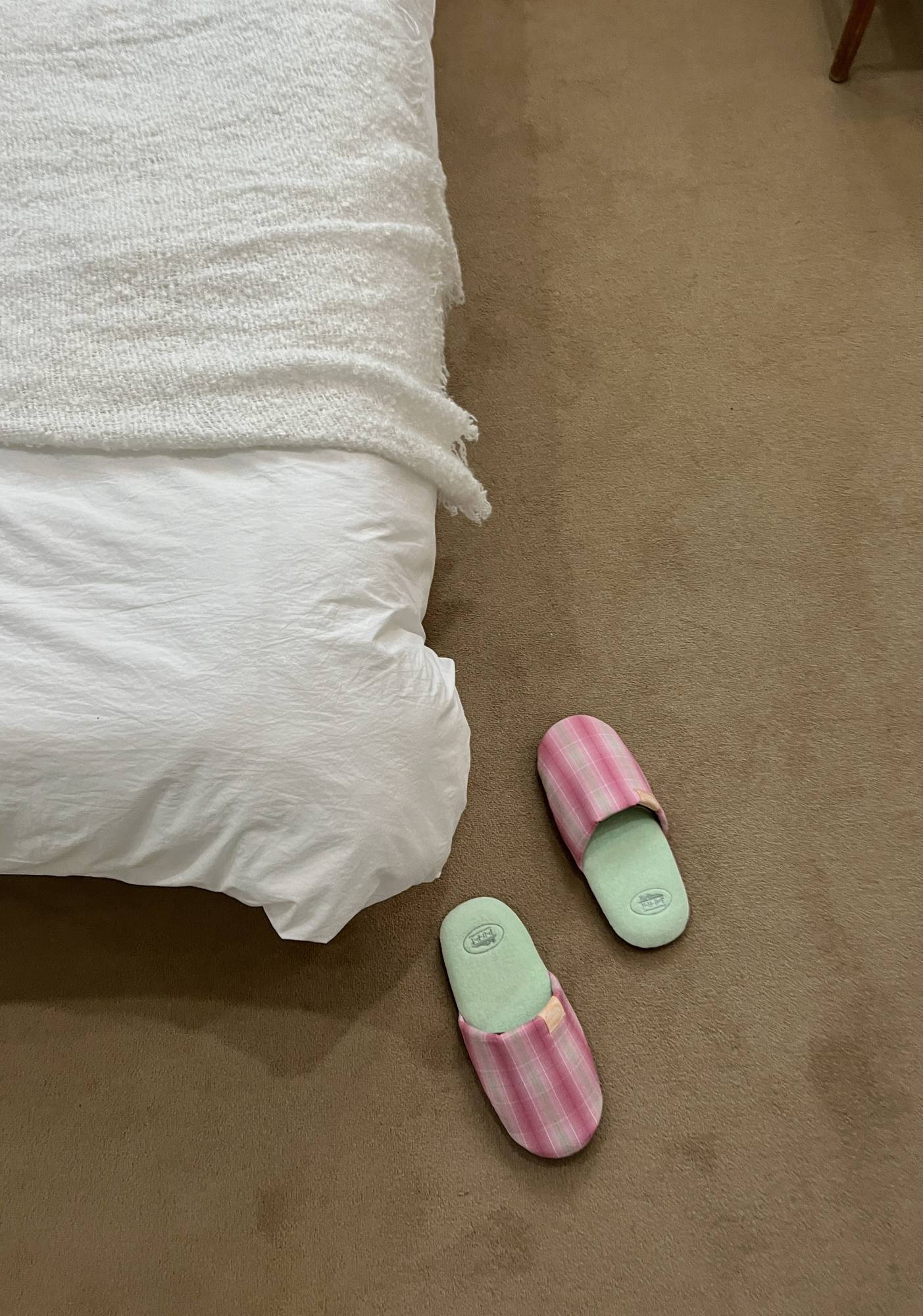 Cutie Check Room Shoes (Pink check + mint) M size (220-250)