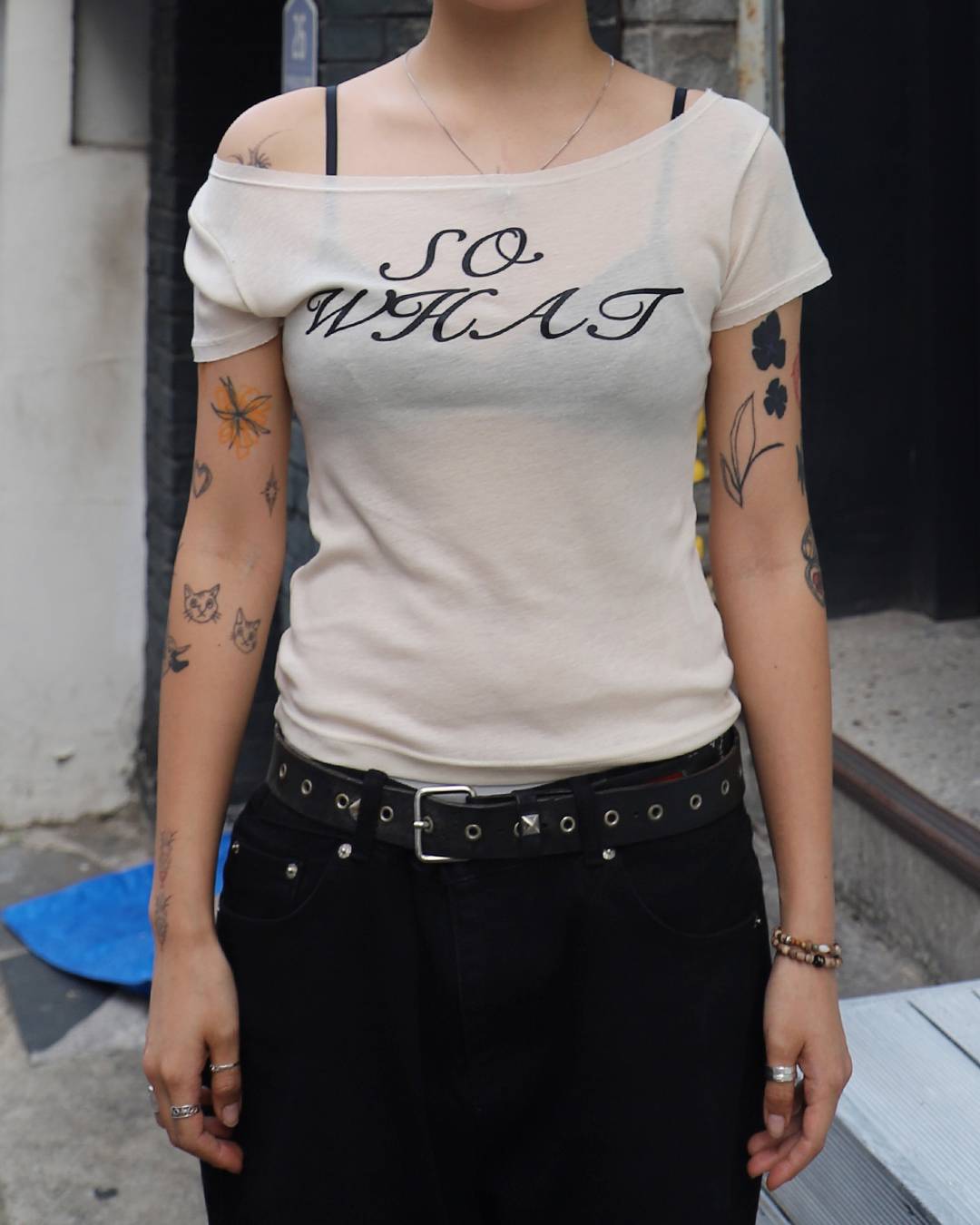 SO WHAT Half Sleeve T-shirt (CREAM)