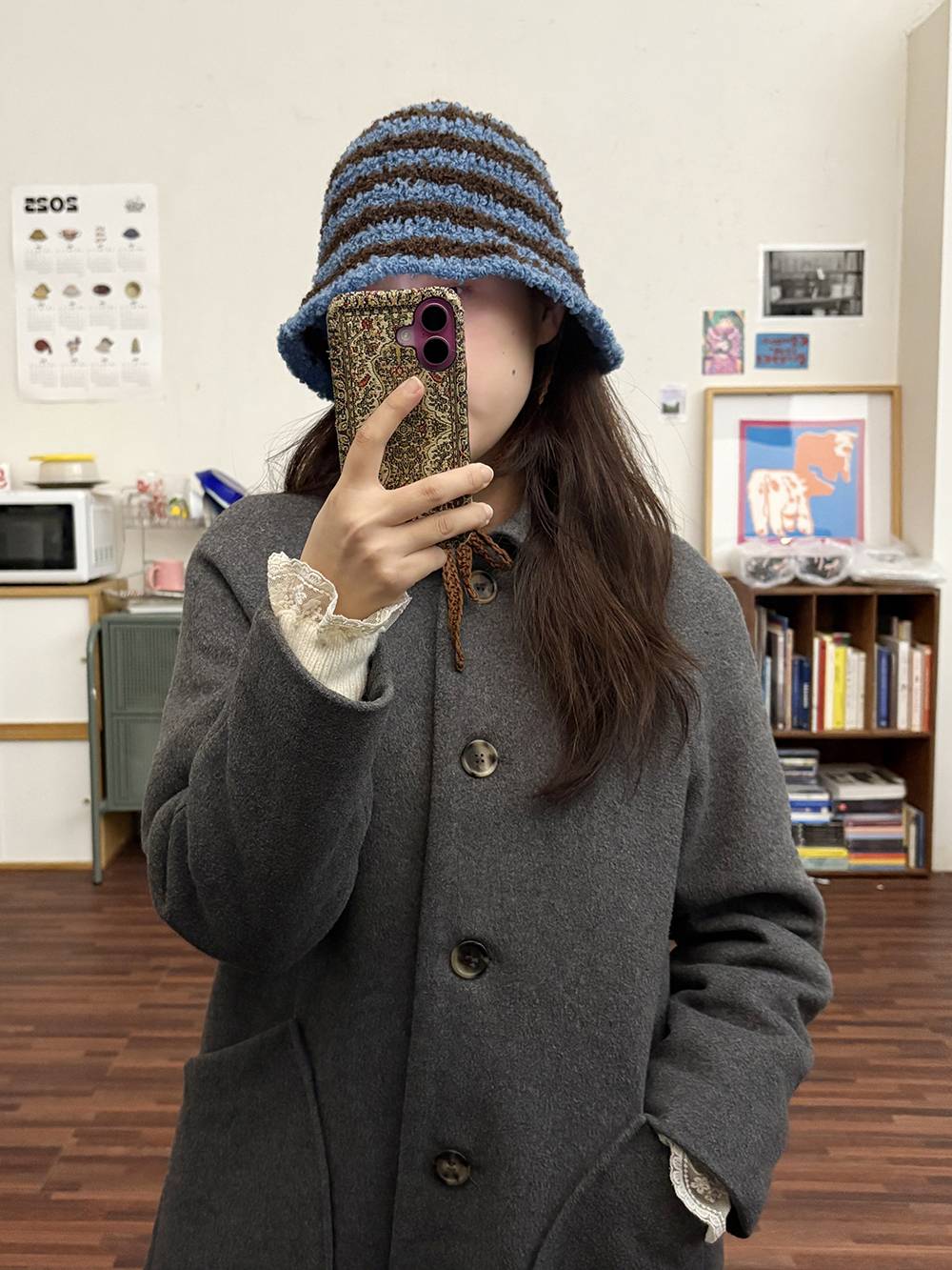 TEDDY BUCKET HAT 테디 니트 버킷햇 - Blue