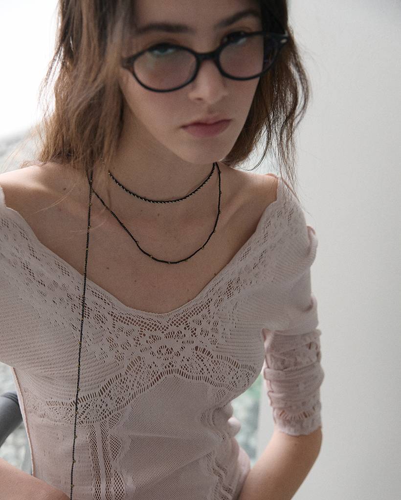 steel stone metallic crochet bodychain