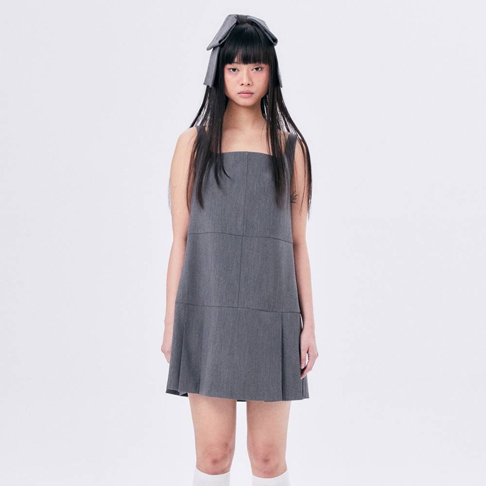 MINI SCHOOL DRESS / GRAY - HALOMINIUM  할로미늄 - CAVA LIFE