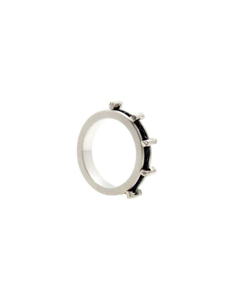 silver sticks crochet ring