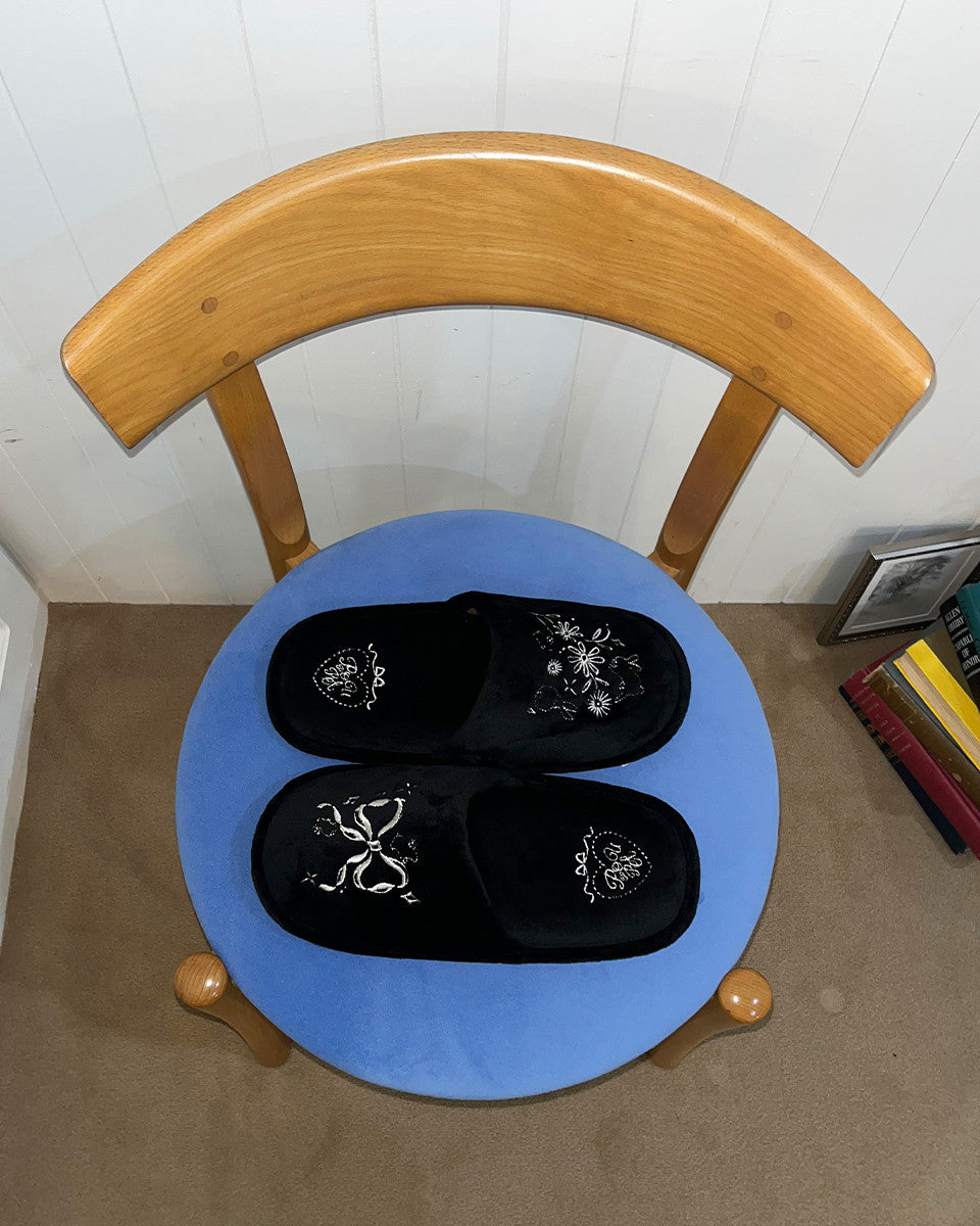 큐티 버니 룸슈즈 블랙 - POUPPET - CAVA LIFE