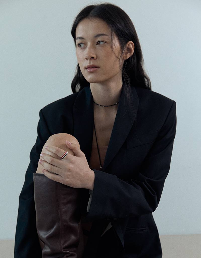 silver sticks crochet ring