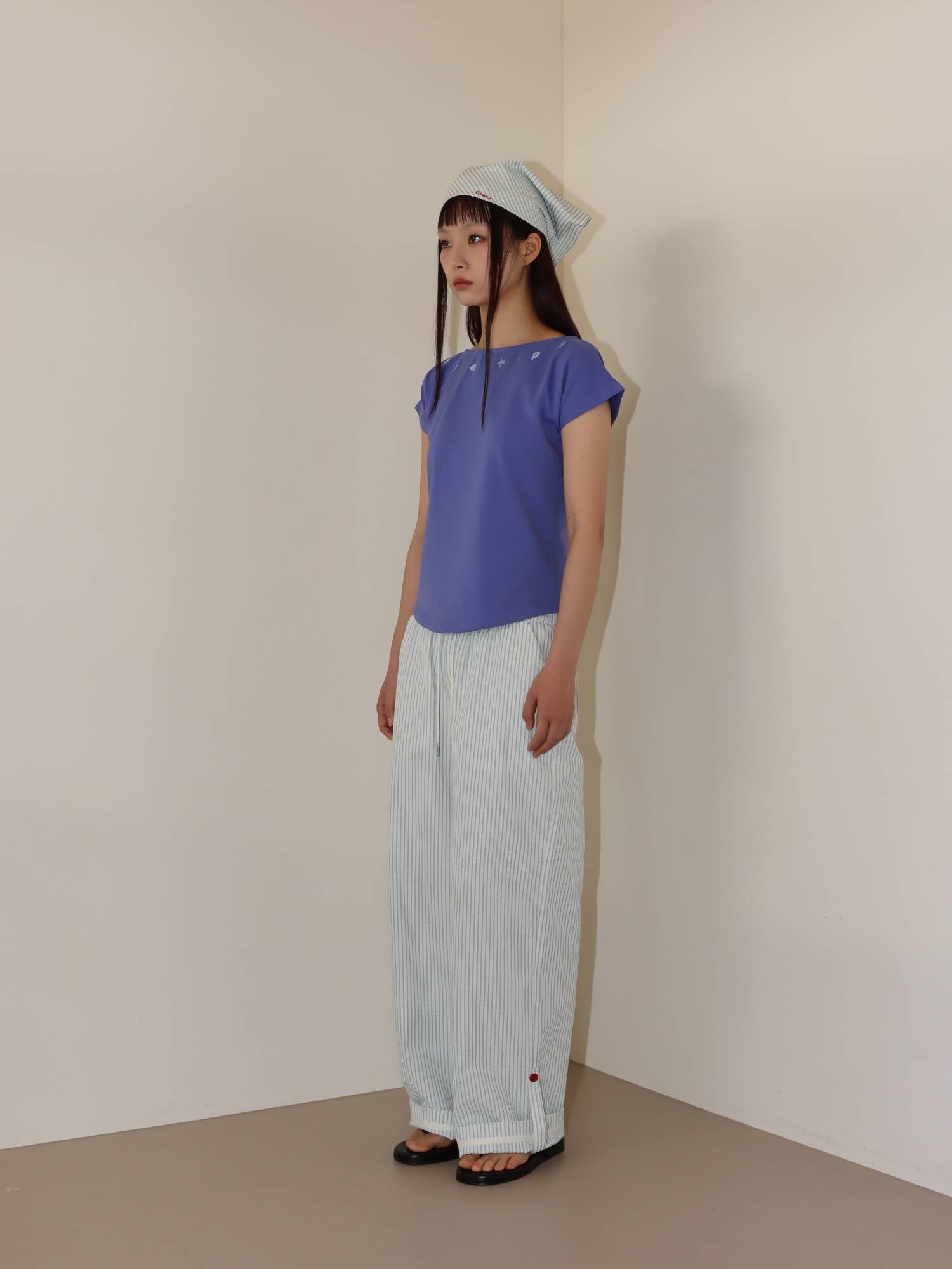 SHELL CAP SLEEVE T (BLUE)