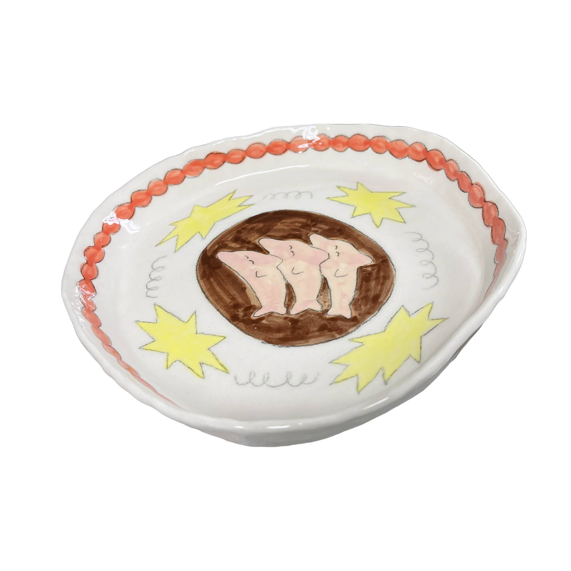 세쌍둥이 돌고래와 빙글빙글 별님 접시 - steadinary 스테디너리 - CAVA LIFE