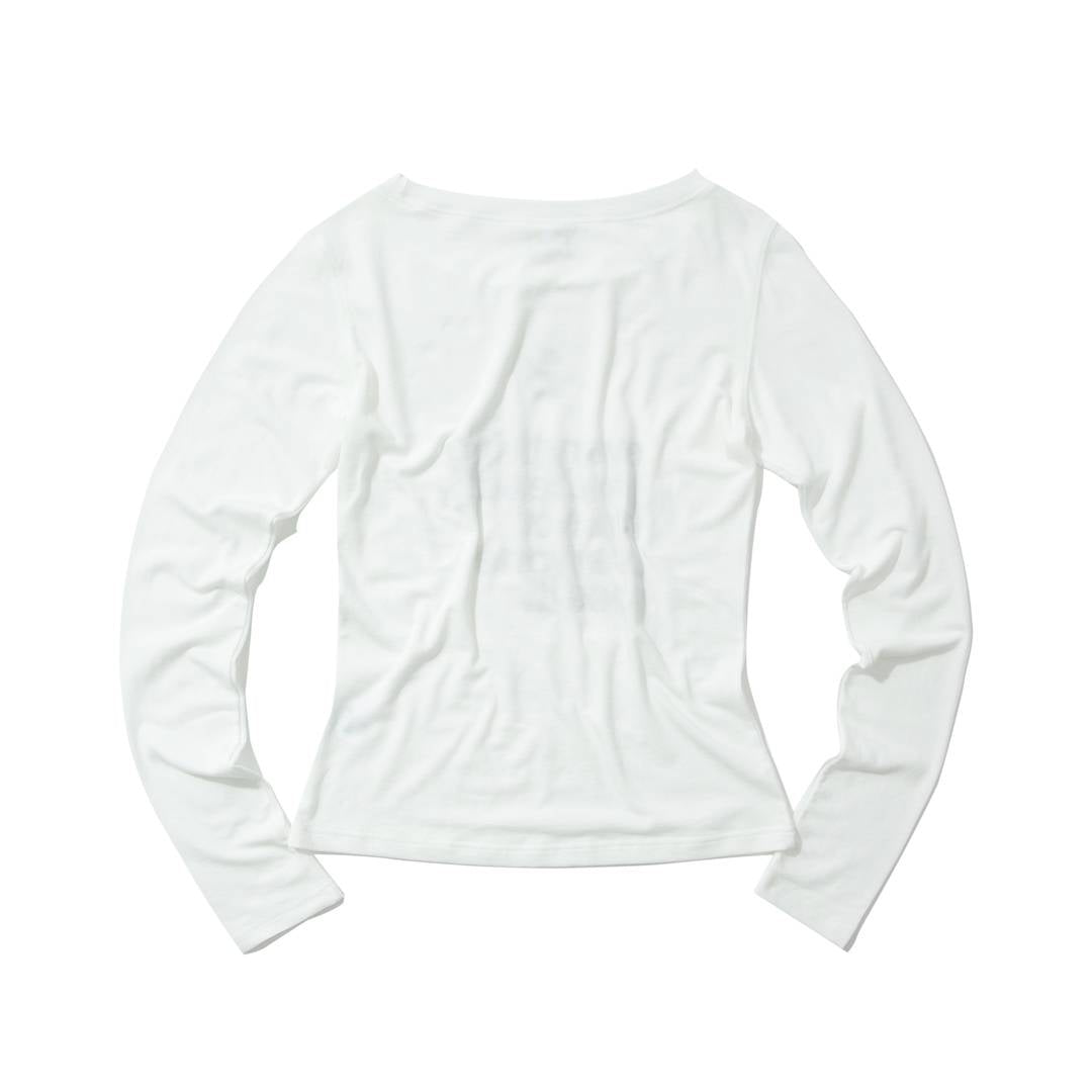 BEAUTY symbol long-sleeved T-Shirt (WHITE) - KRUCHI 크루치 - CAVA LIFE