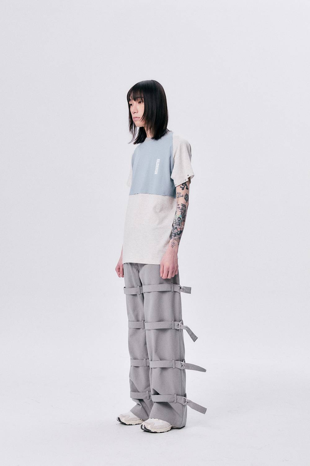 BUCKLE STRAPS PANTS / GRAY - HALOMINIUM  할로미늄 - CAVA LIFE