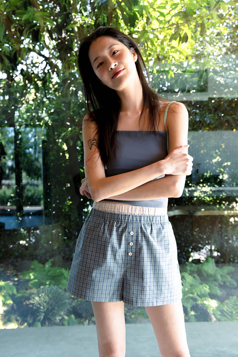 DOUBLE WAIST CHECK SHORTS / GREEN