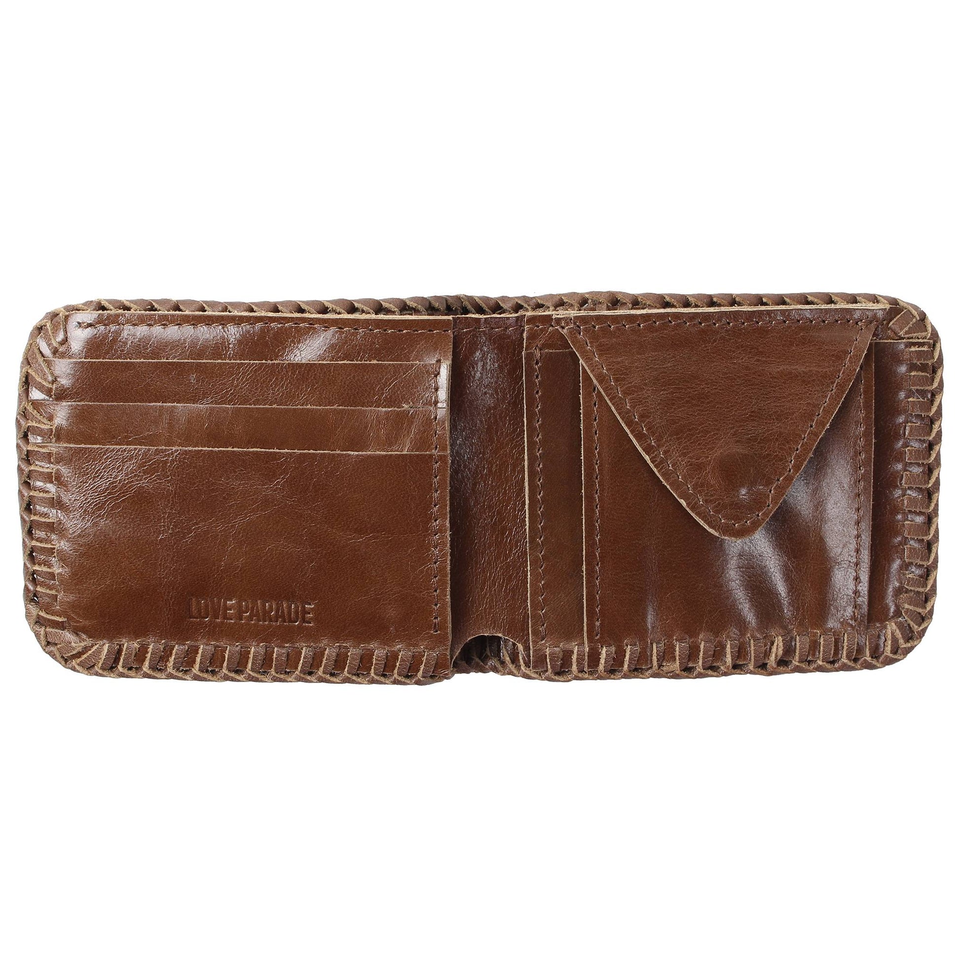 BIFOLD WALLET(Unborn Calf-skin) - Brown stripe - LOVE PARADE 러브퍼레이드 - CAVA LIFE