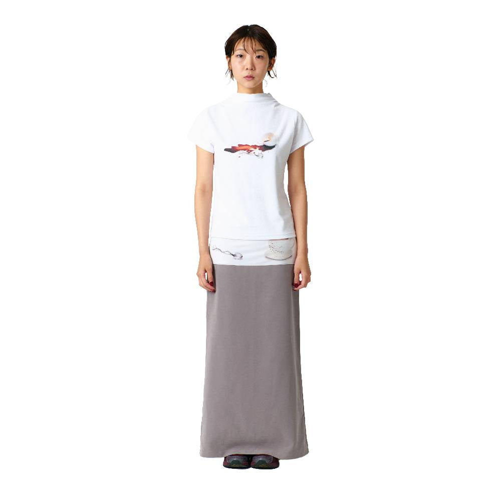 MEDITATIVE IMAGE MAXI SKIRT (GRAY)