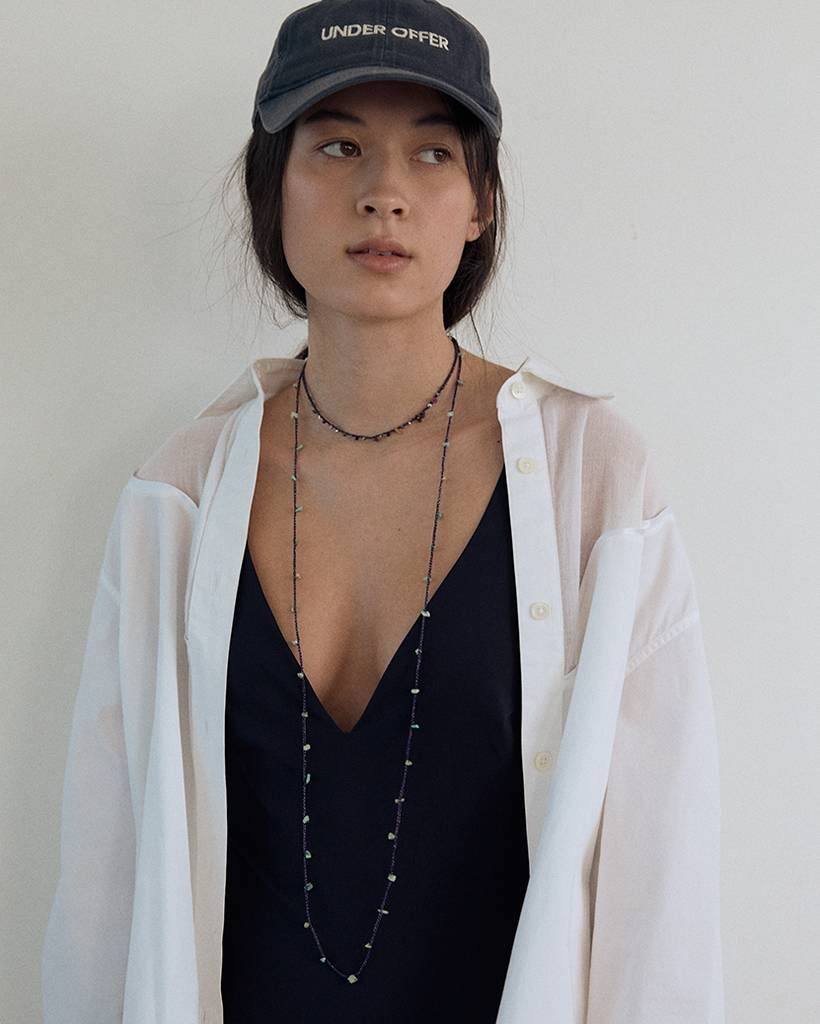 multi-chips Ⅱ metallic crochet necklace