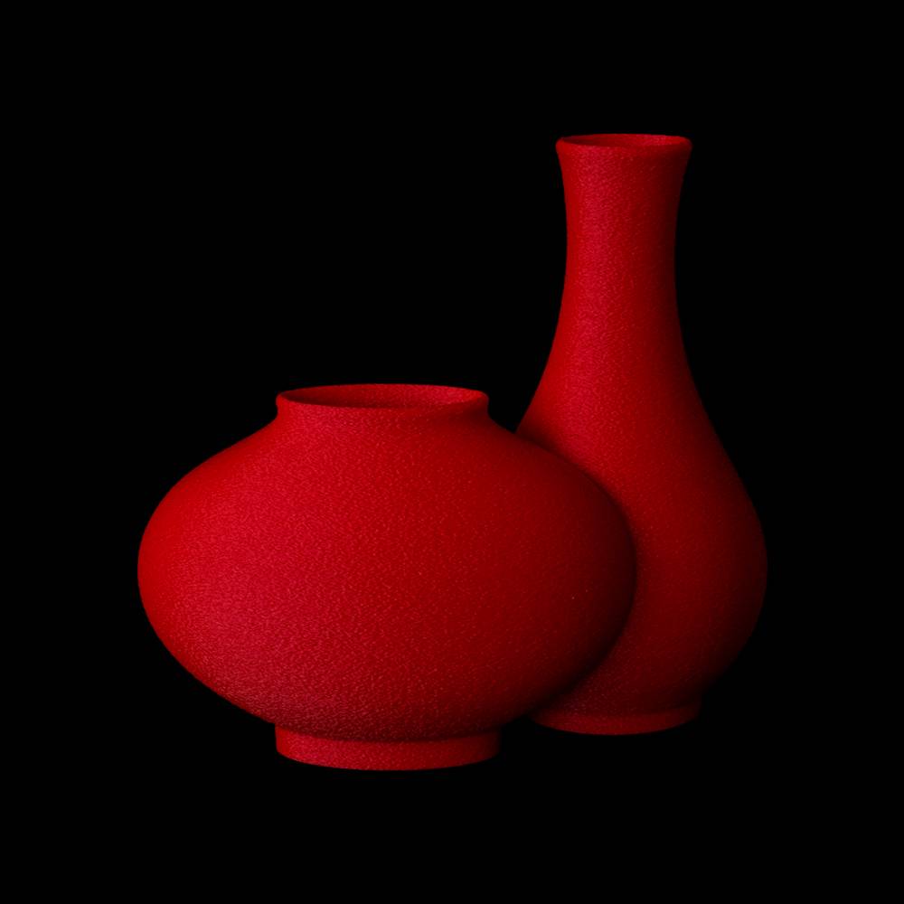 겹쳐진 작은 달항아리와 호리병