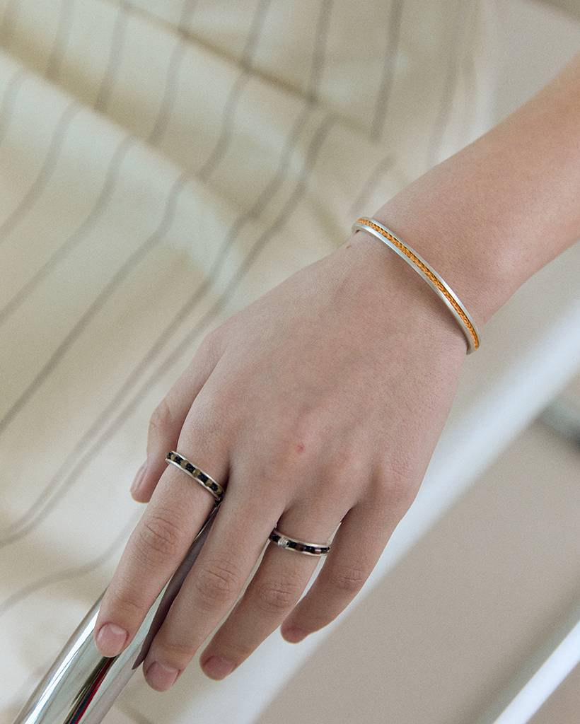 crochet bangle/ orange