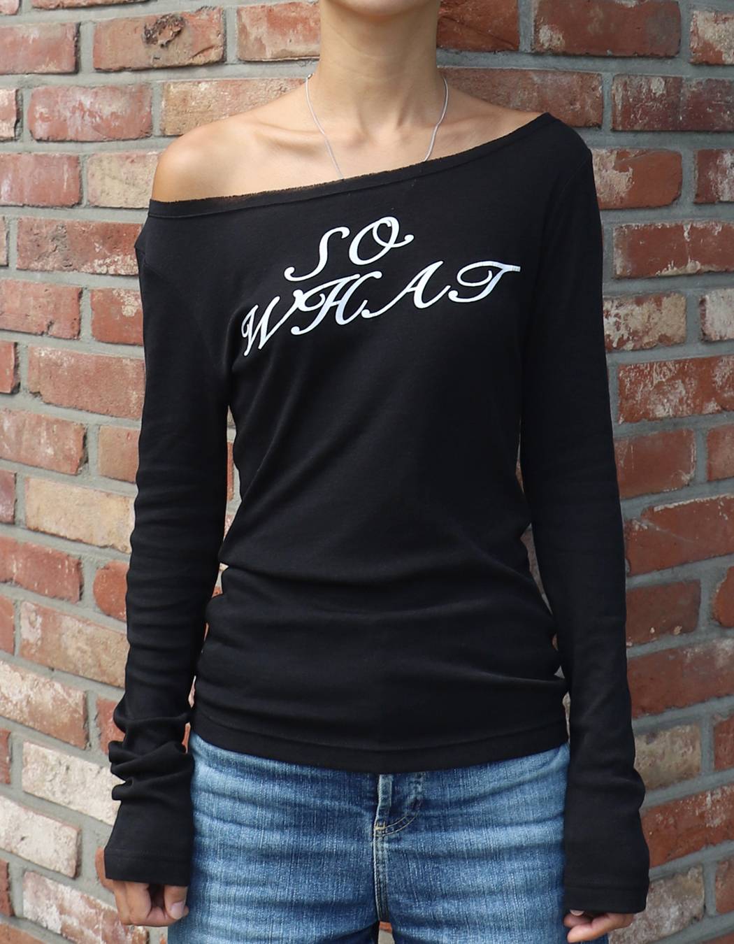 SO WHAT long-sleeved T-Shirt (BLACK) WOMENS