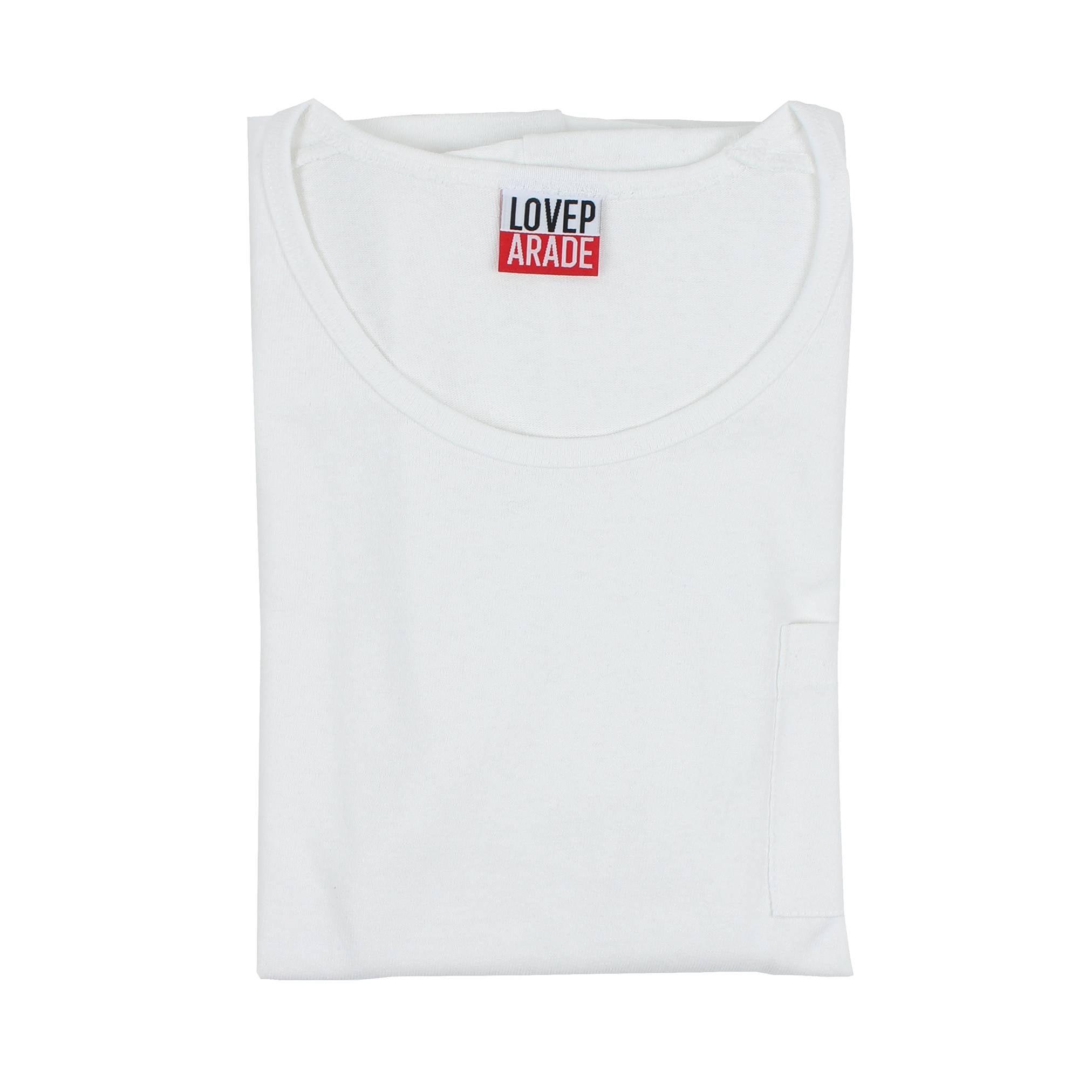 Pocket T shirt (LOVE PARADE Merch) - White - LOVE PARADE 러브퍼레이드 - CAVA LIFE