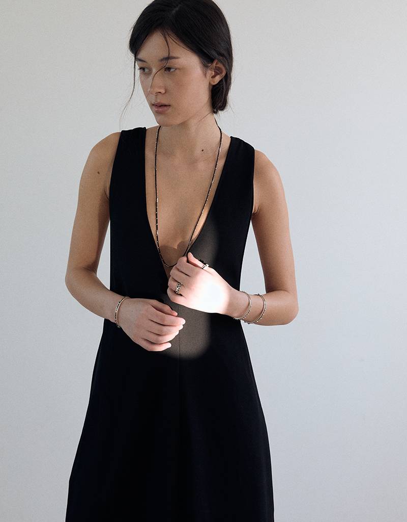 silver sticks crochet bangle