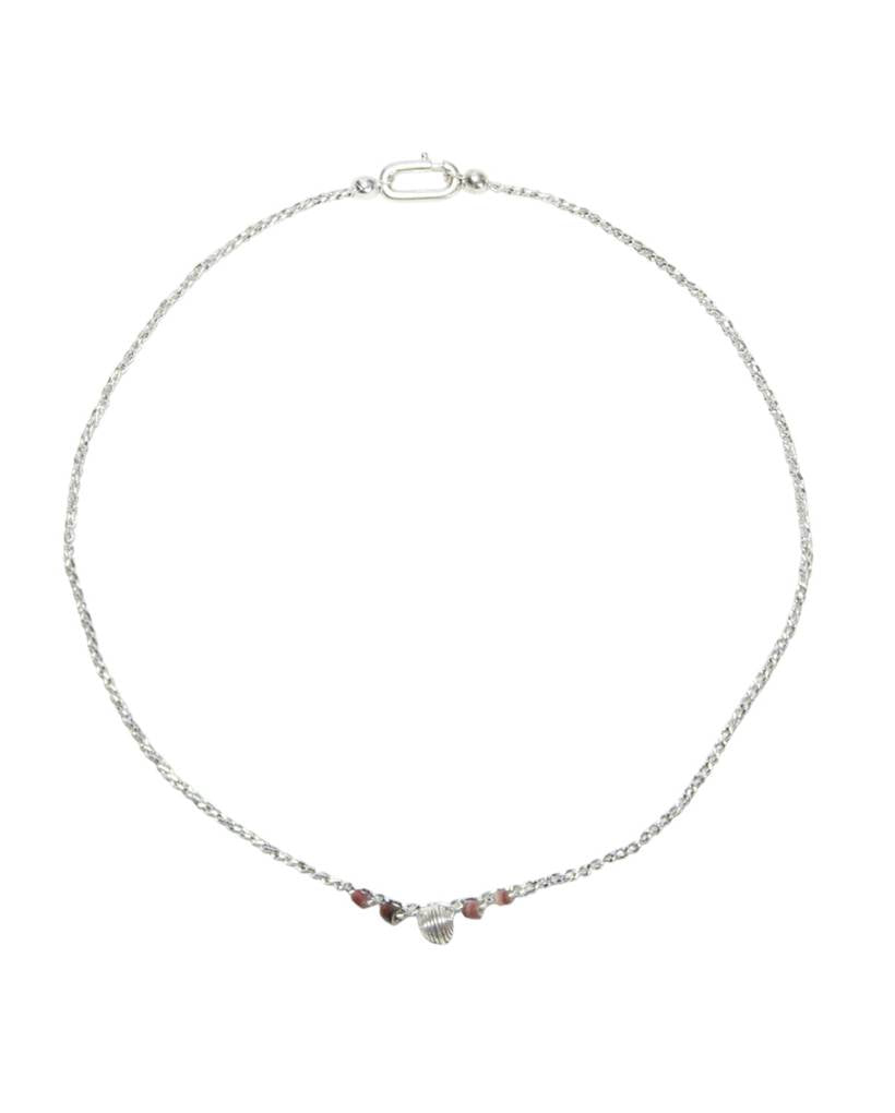 pastry and peanut metallic crochet necklace