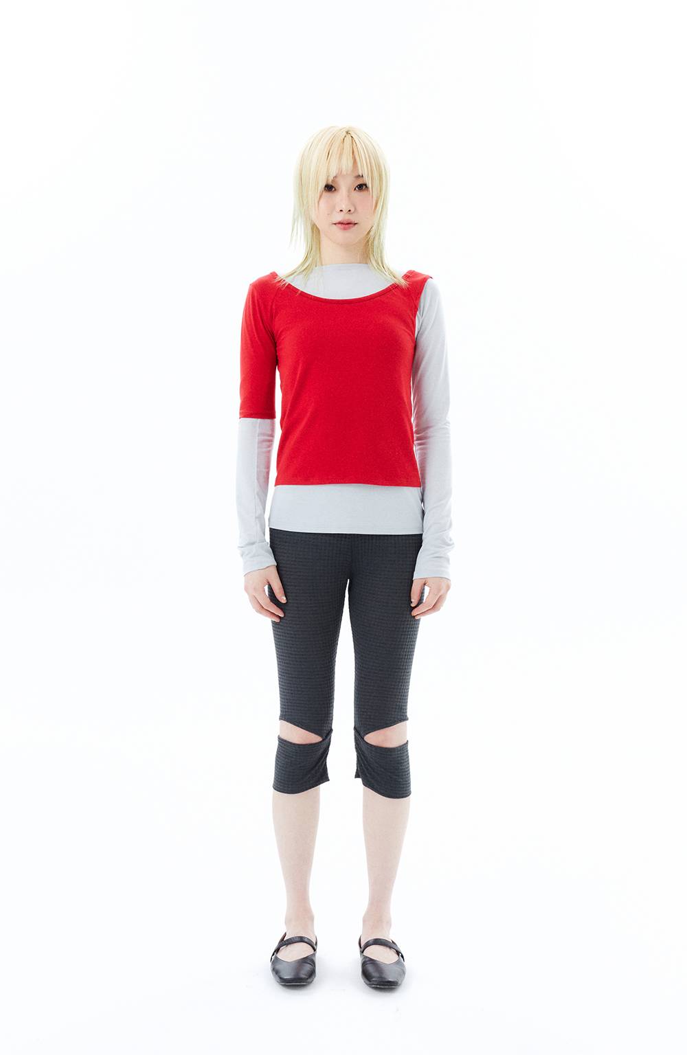 2 IN 1 LAYERED TOP / RED