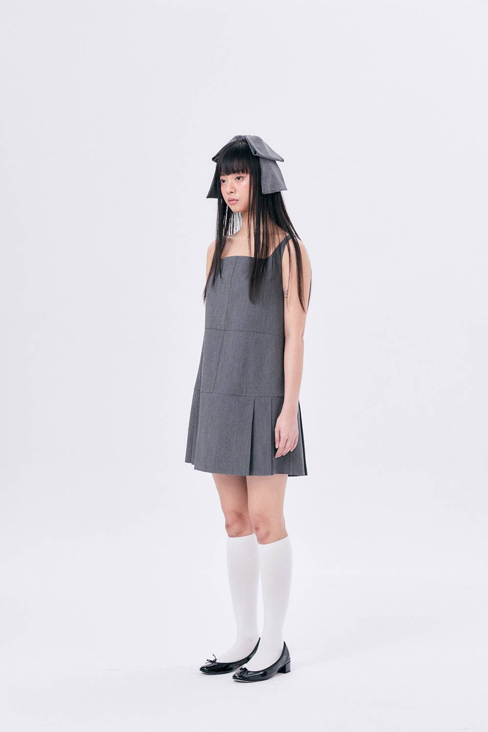 MINI SCHOOL DRESS / GRAY - HALOMINIUM  할로미늄 - CAVA LIFE