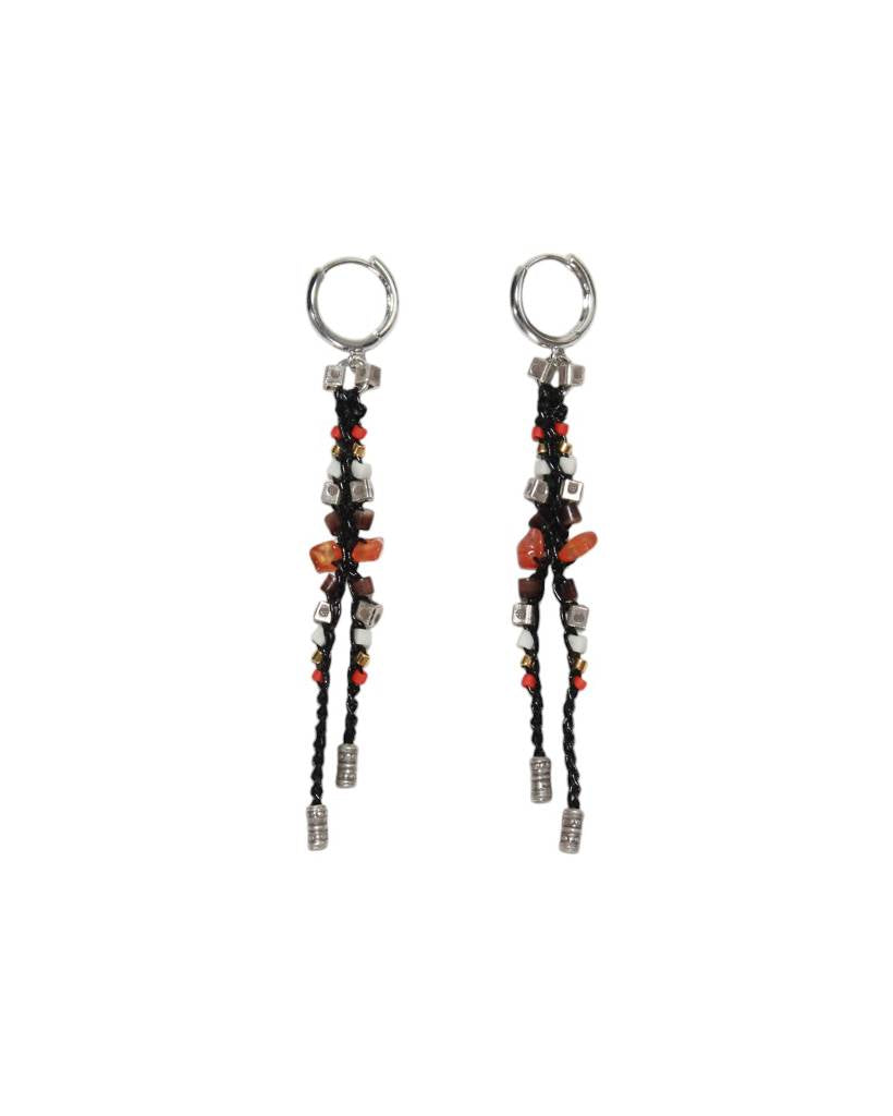 sunset bits metallic crochet earring