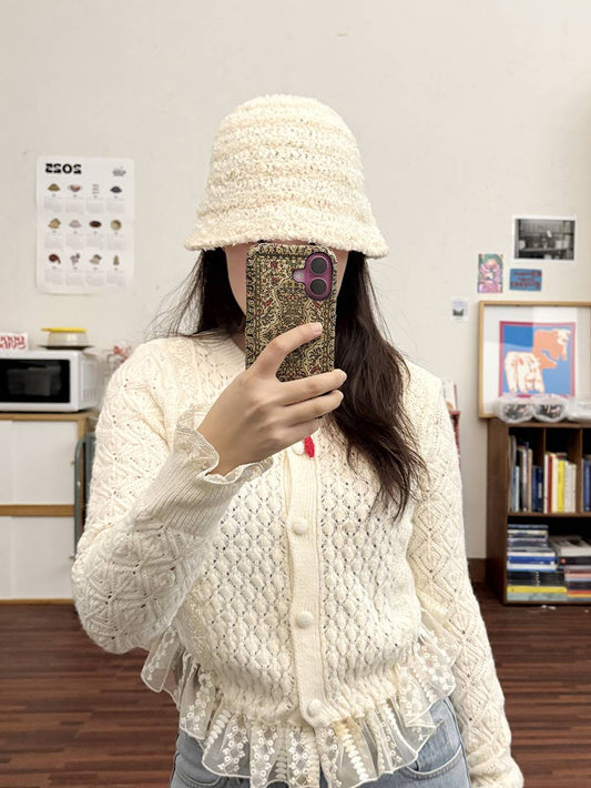 TEDDY BUCKET HAT 테디 니트 버킷햇 - Ivory