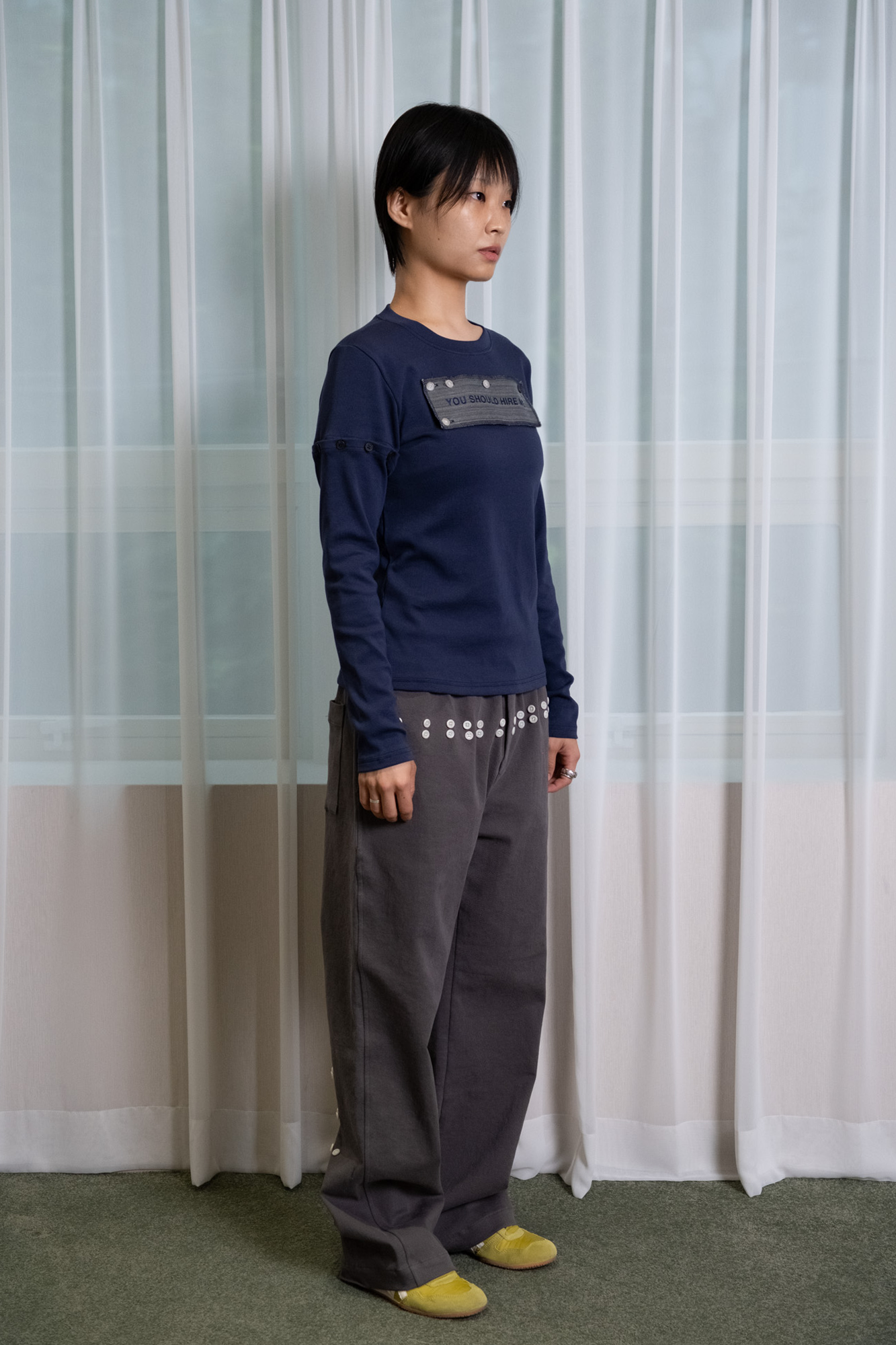 DON'T PUSH MY BUTTONS TROUSER (CHARCOAL)