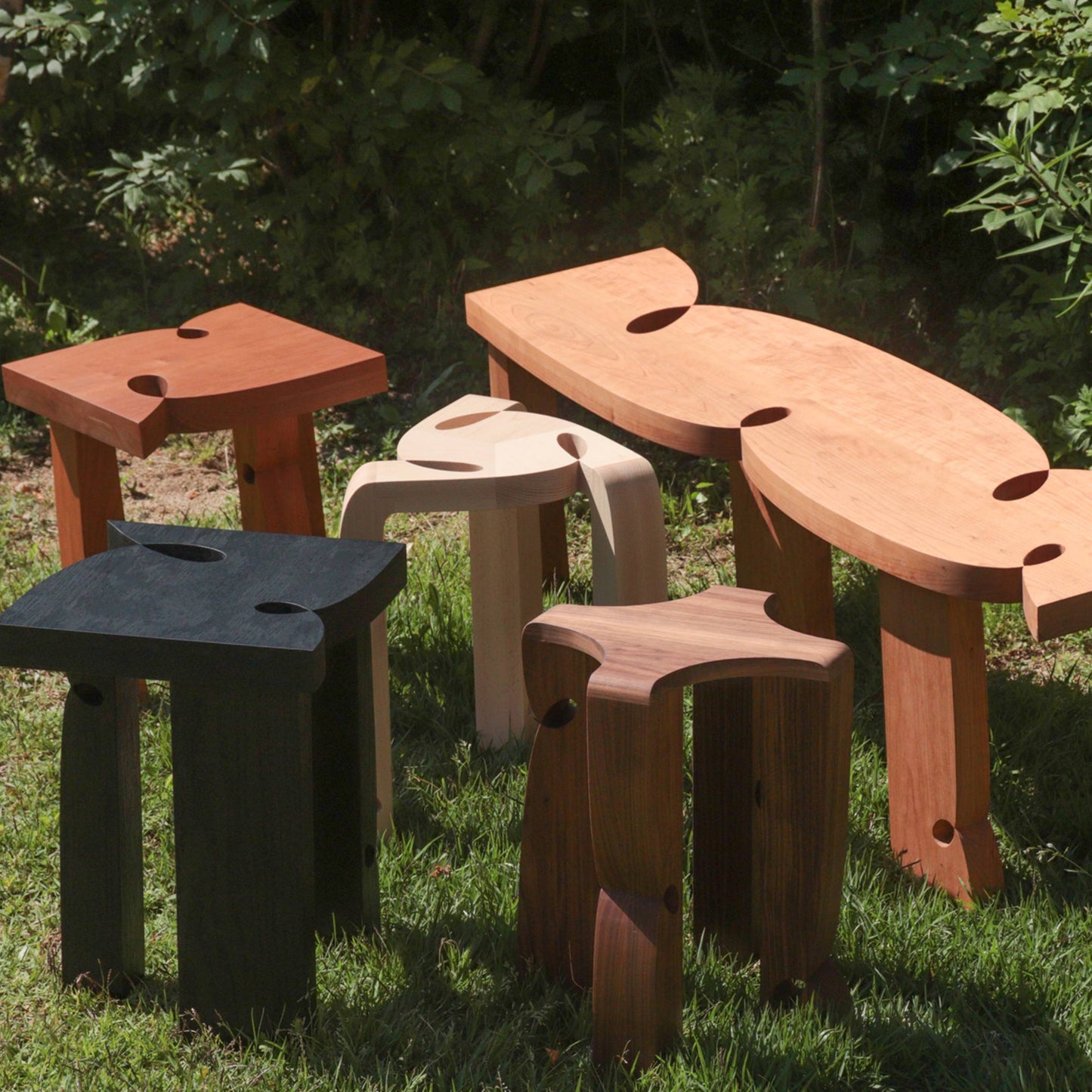 Curly Bench 001 | Cherry