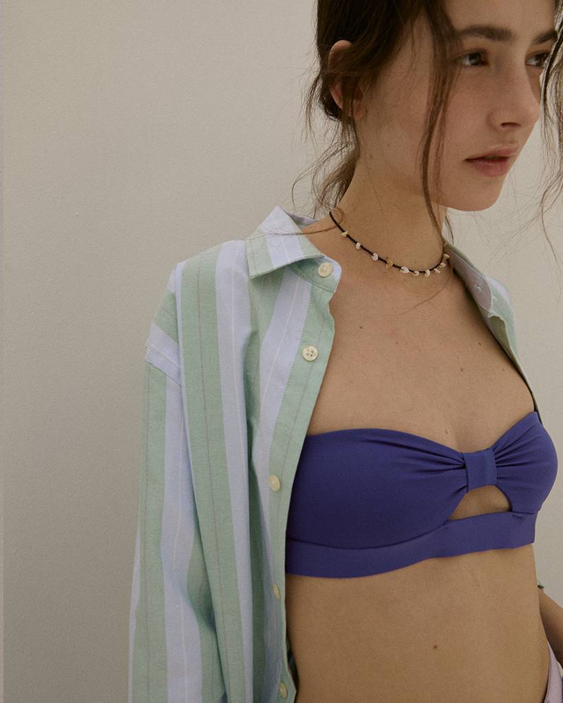 mother of pearl metallic crochet necklace