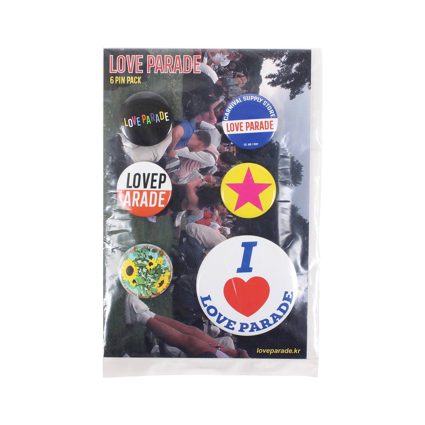 LOVE PARADE 6 PIN PACK - LOVE PARADE 러브퍼레이드 - CAVA LIFE