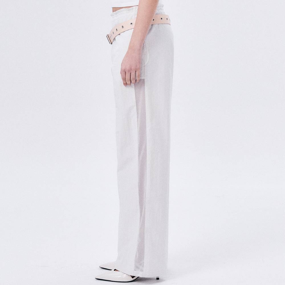 SIDE MESH ELASTIC STRING PANTS / ECRU - HALOMINIUM  할로미늄 - CAVA LIFE