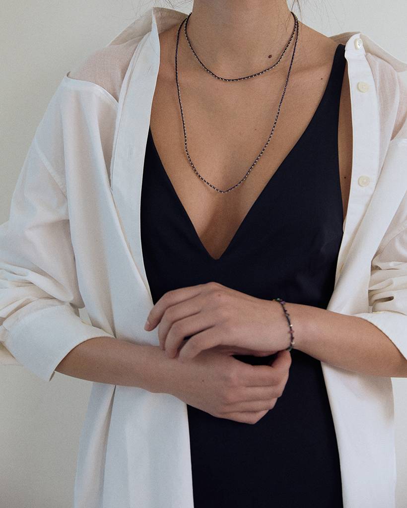 lightfall metallic crochet necklace