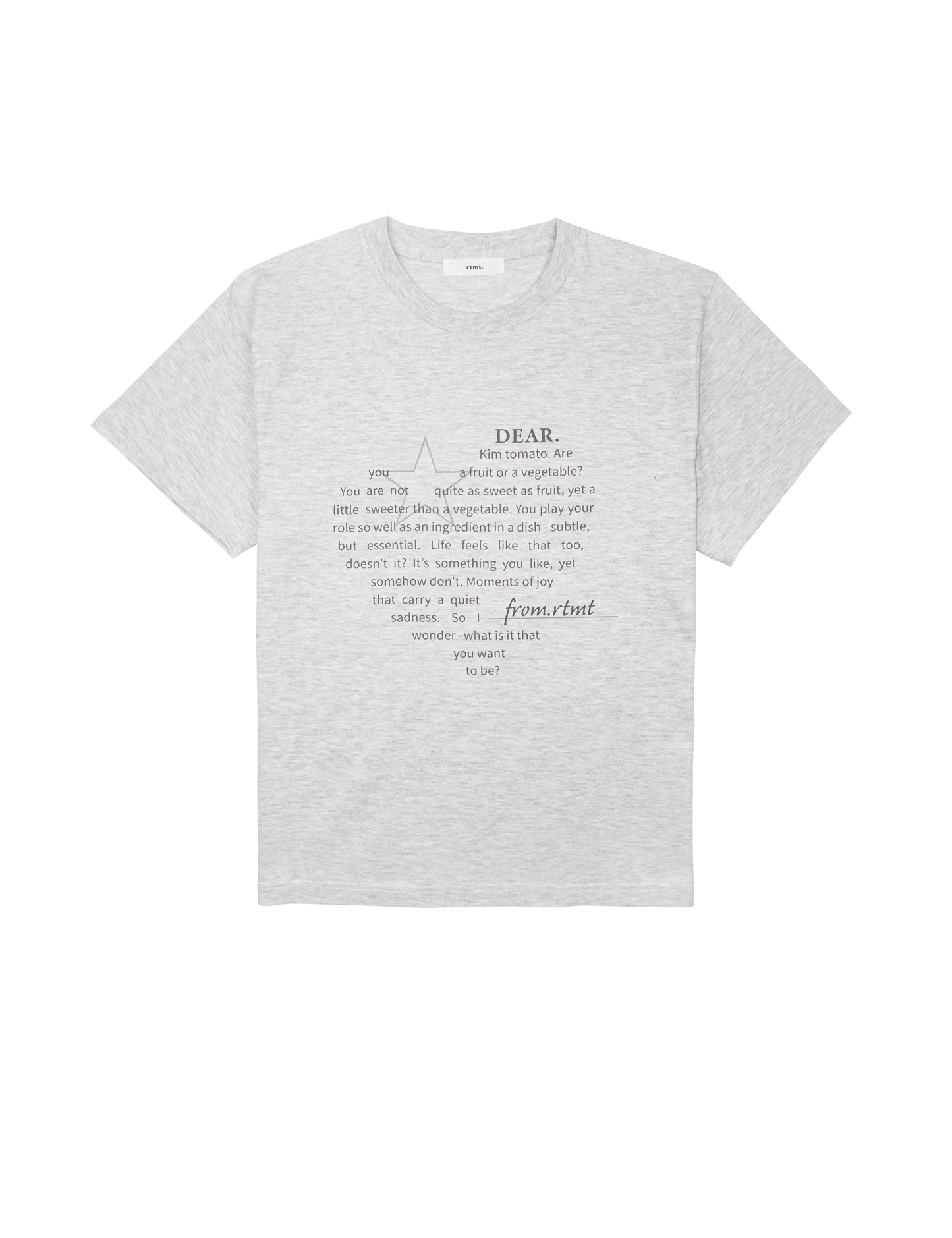 HEART LETTERING T-SHIRTS [MELANGE GREY]