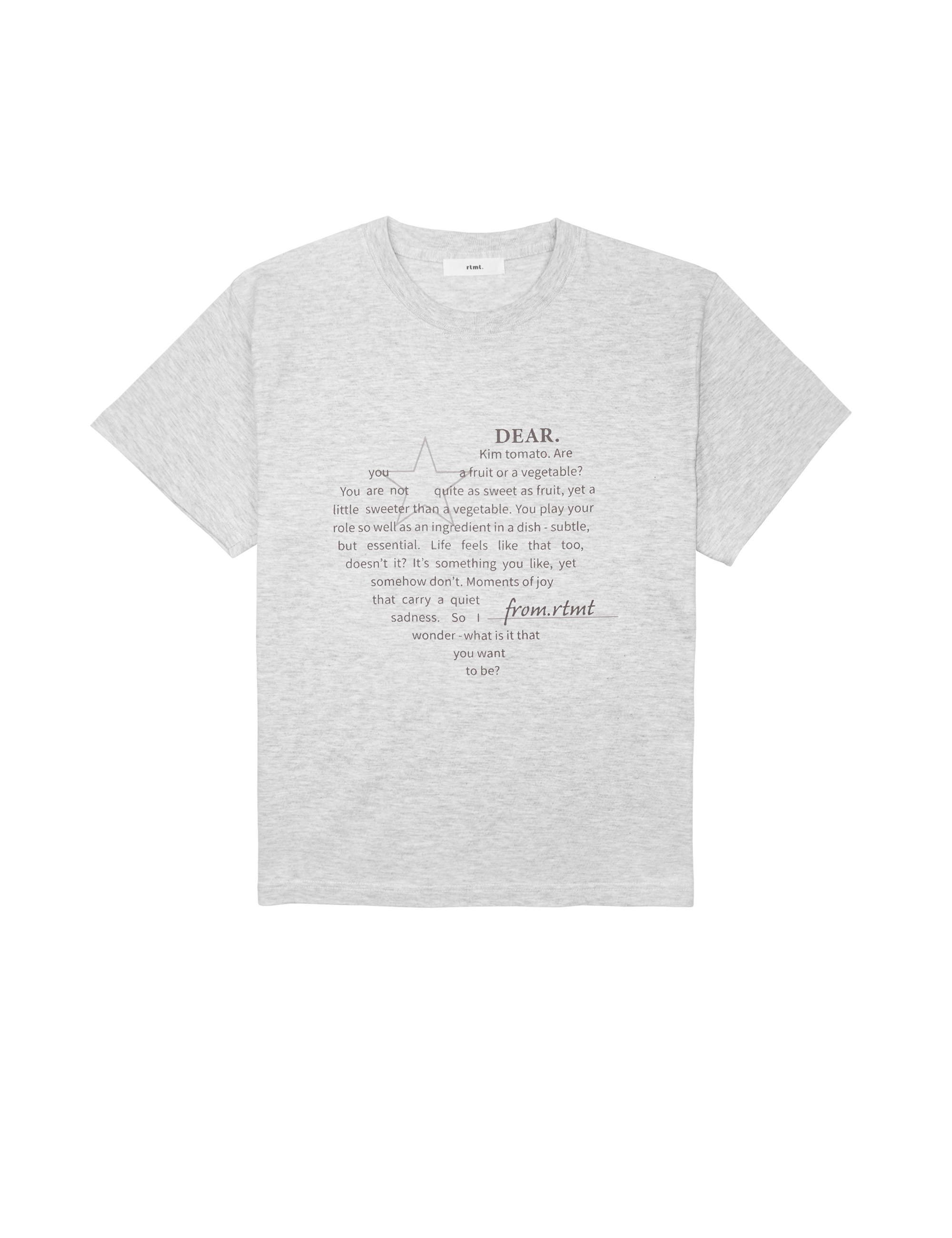 HEART LETTERING T-SHIRTS [MELANGE GREY]