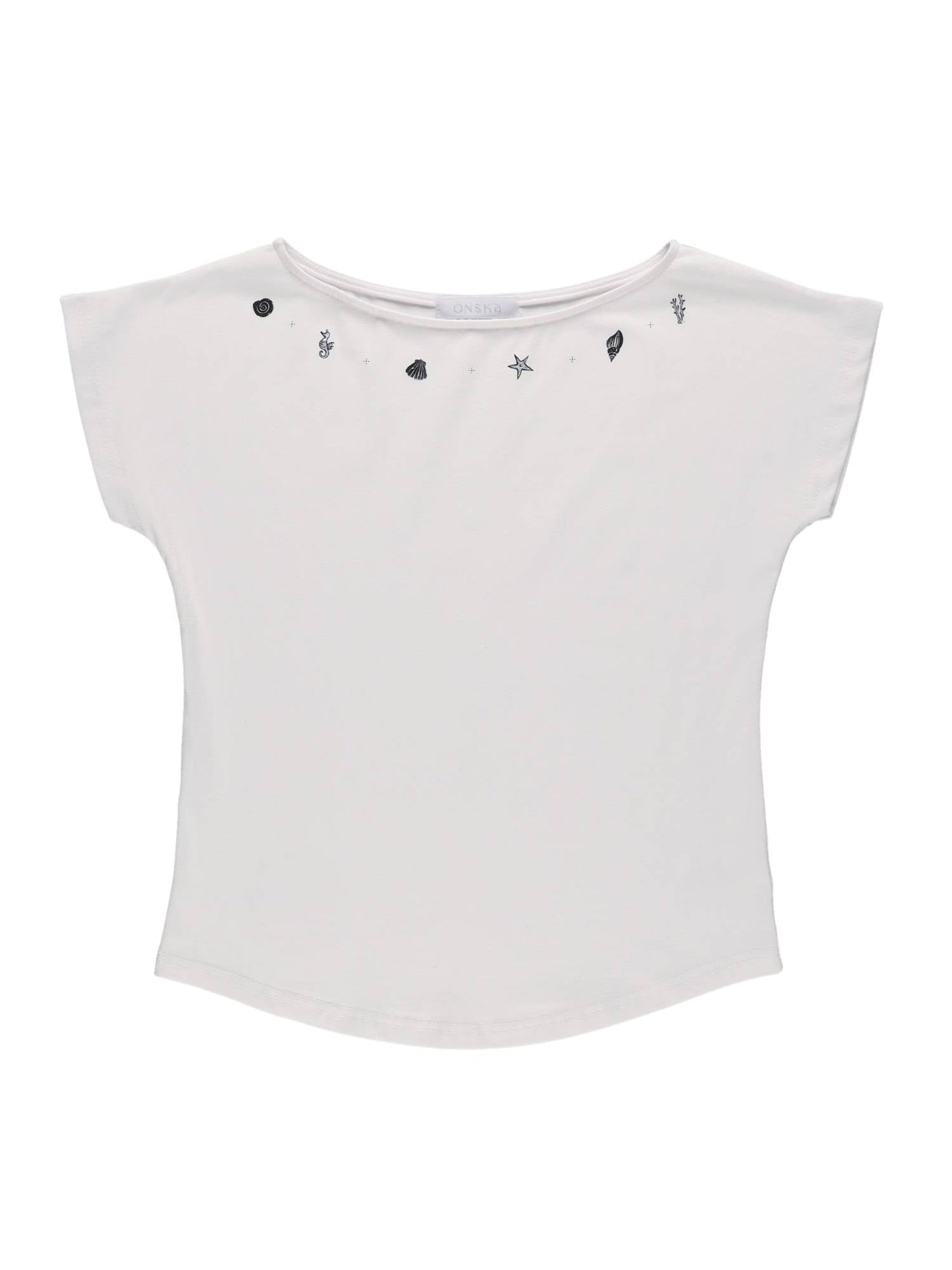 SHELL CAP SLEEVE T (WHITE)