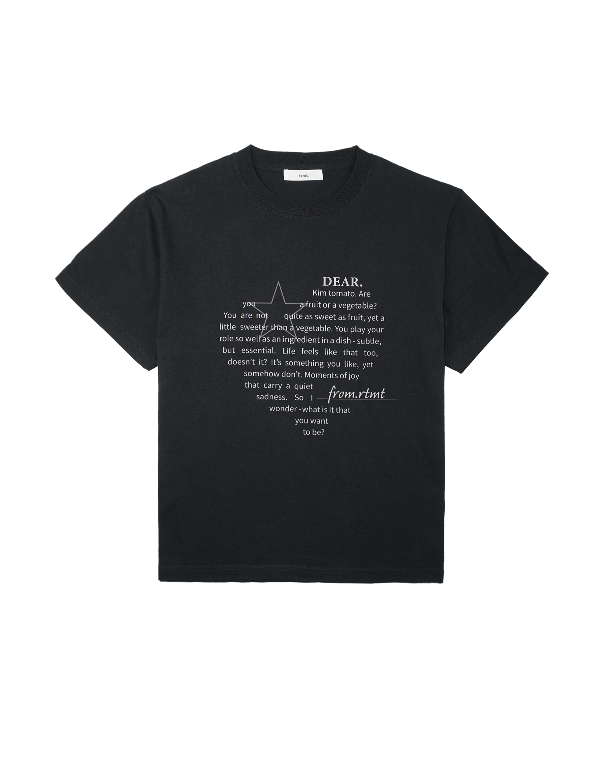 HEART LETTERING T-SHIRTS [BLACK]