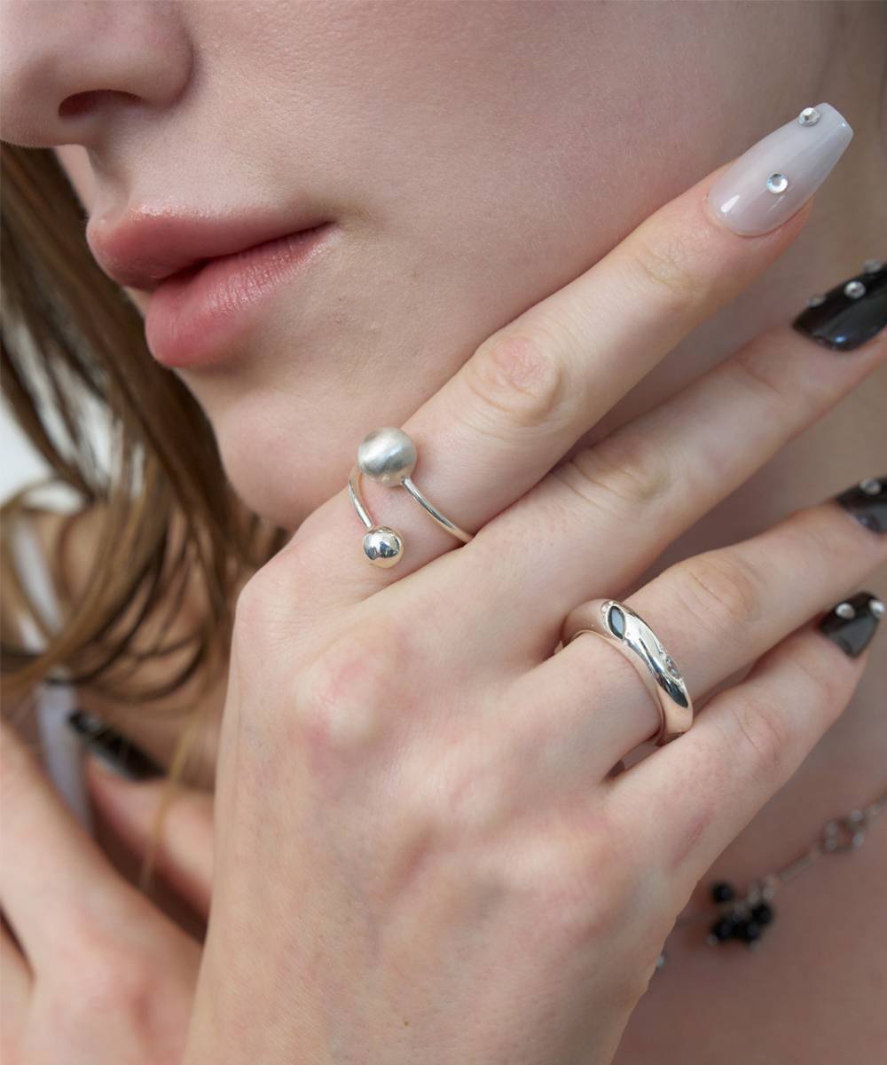 DOUBLE BALL RINGㅣSILVER