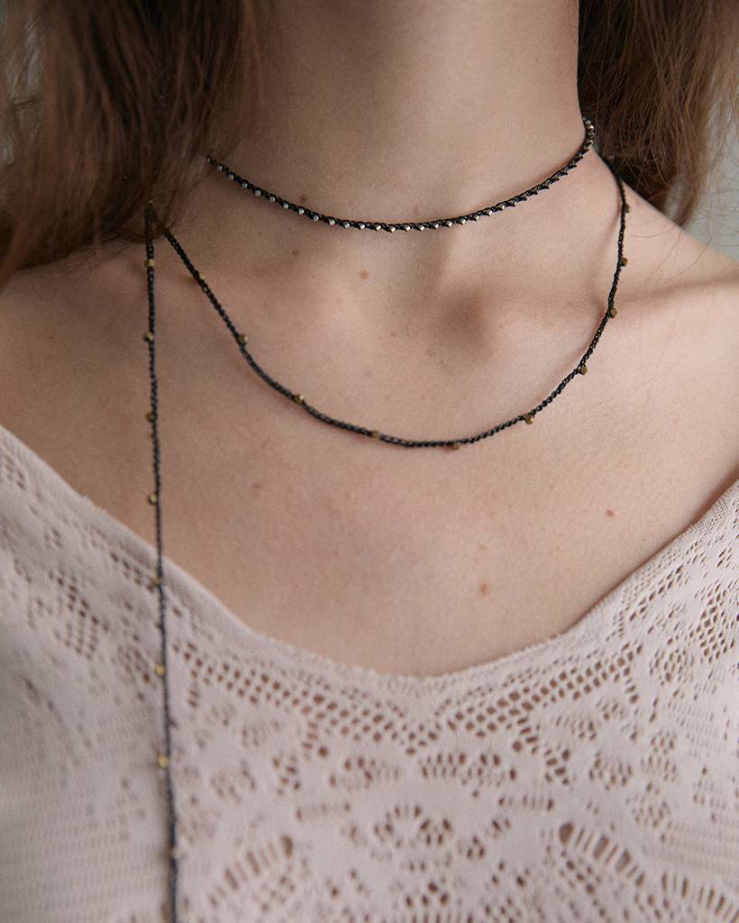 steel stone metallic crochet bodychain