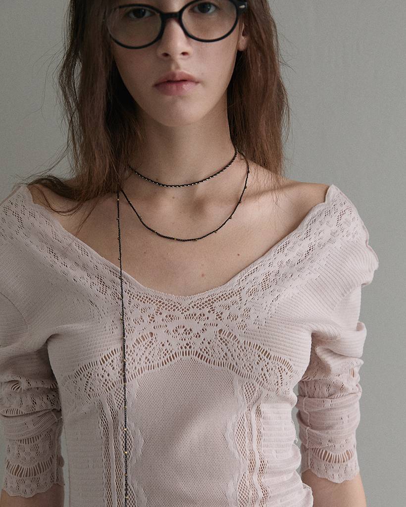 punky salts metallic crochet necklace