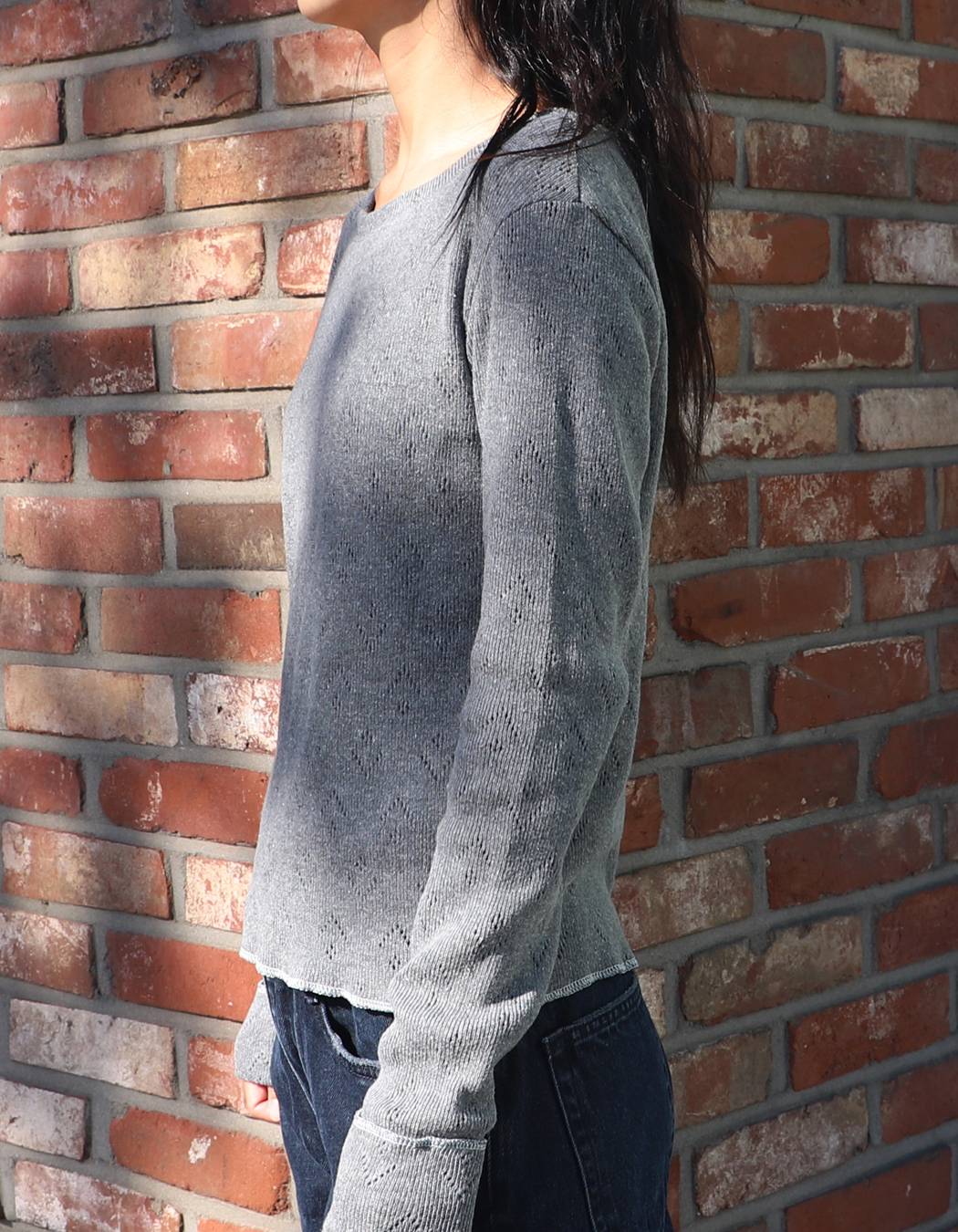 Punching Knit (GREY) WOMENS