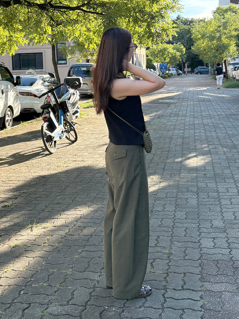 미니 바스켓 크로스 백 - Khaki