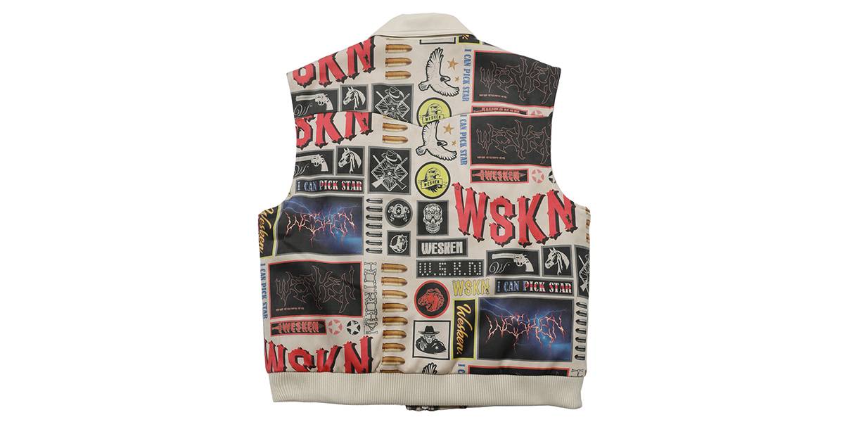 MA-1 BATTLE GRAPHIC STUD DETAILED PADDED VEST(NATURAL) - WESKEN - CAVA LIFE