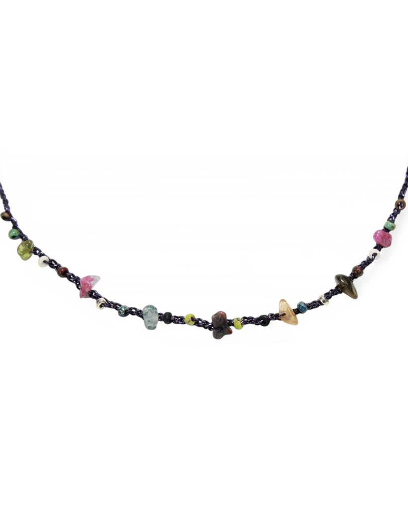 multi-chips Ⅱ metallic crochet necklace